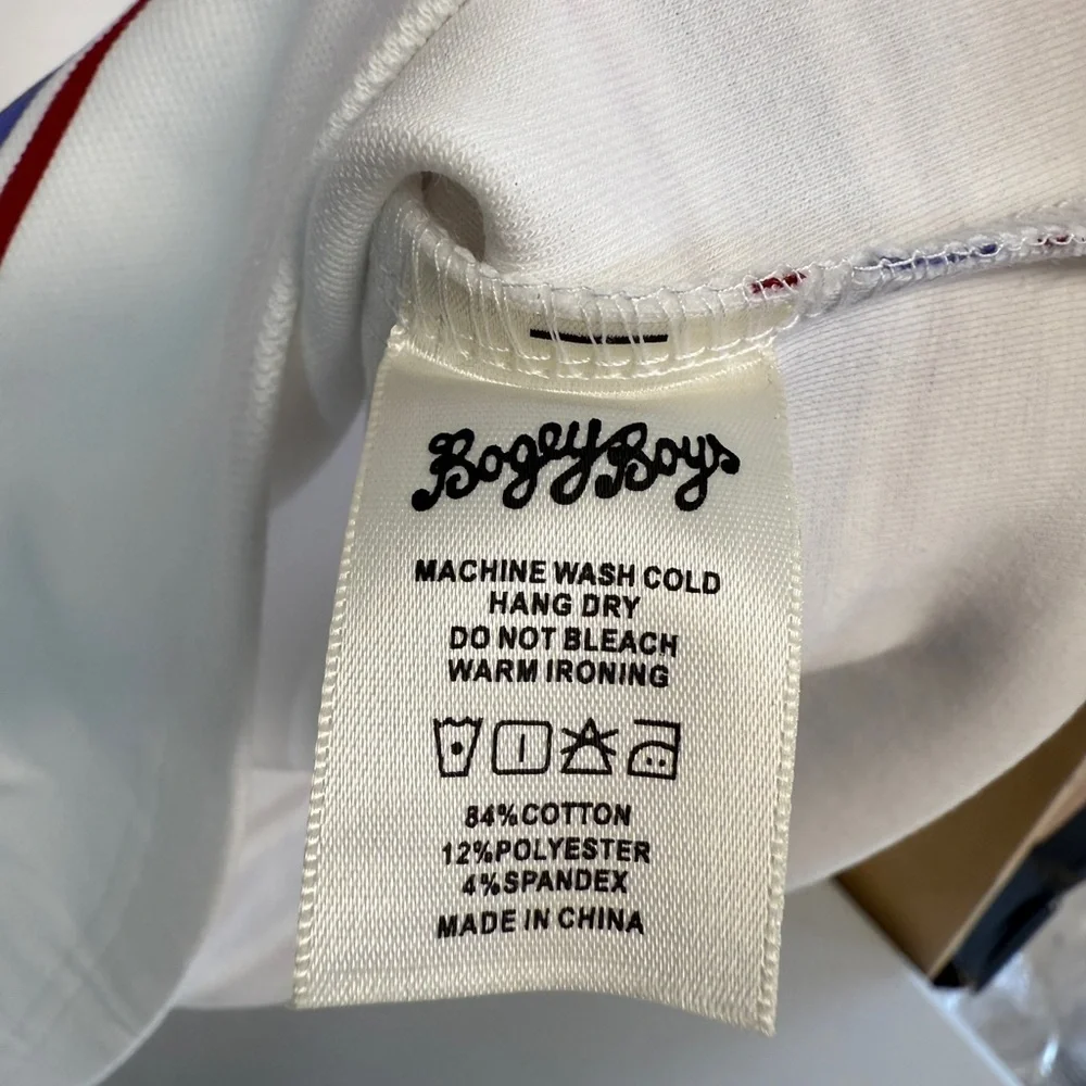 Bogey Boys Polo Shirt Striped Short Sleeve Golf Size Medium M NEW - Picture 4 of 4